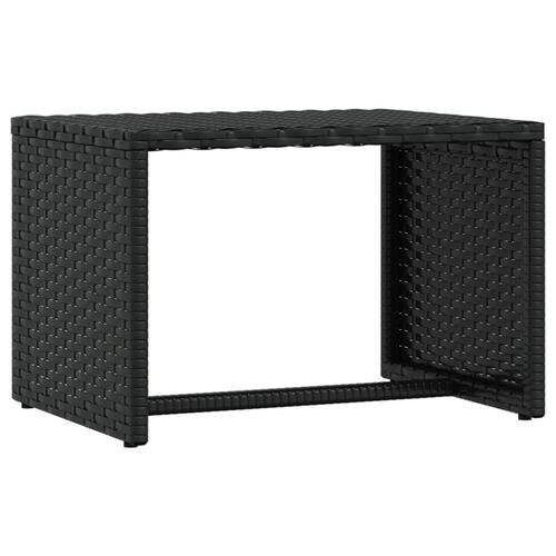 Liggestol 1 stk. med bord polyrattan sort