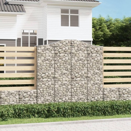 Buet gabionkurv 200 × 50 × 200/220 cm - galvaniseret jern