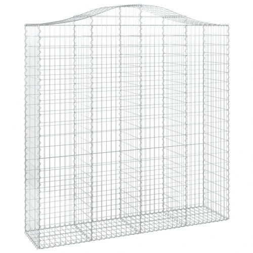 Buet gabionkurv 200 × 50 × 200/220 cm - galvaniseret jern