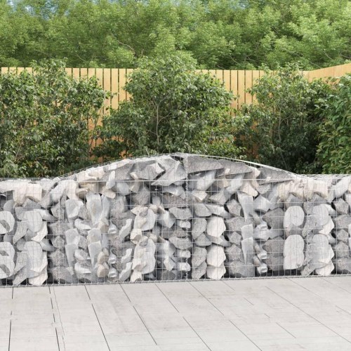 Buede gabionkurve - 3 stk. 400×50×80/100 cm i galvaniseret jern