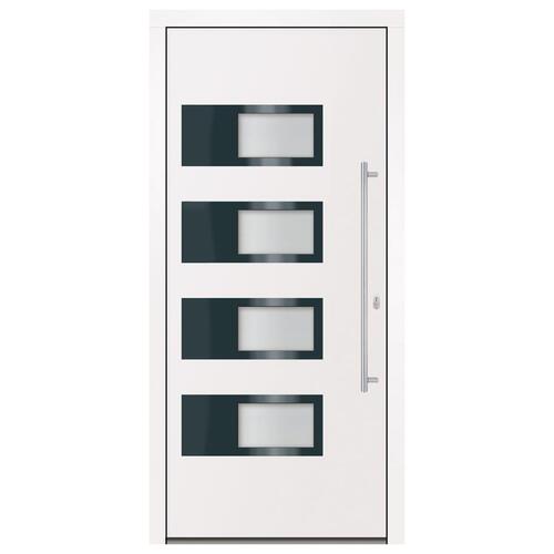 Hoveddør 100x210 cm aluminium og PVC hvid