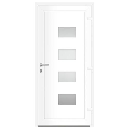 Hoveddør 100x210 cm aluminium og PVC hvid