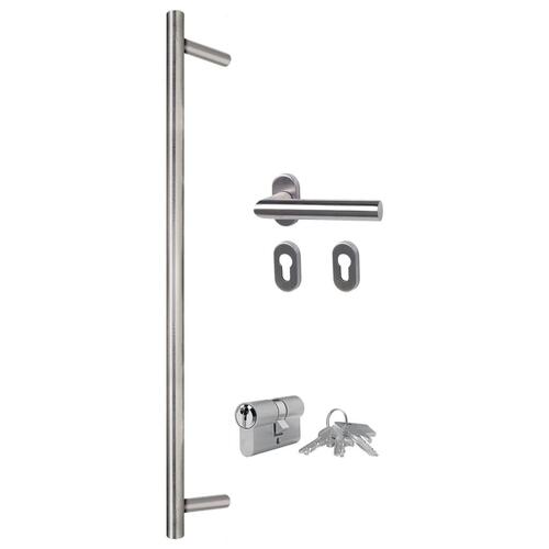 Hoveddør 100x210 cm aluminium og PVC hvid