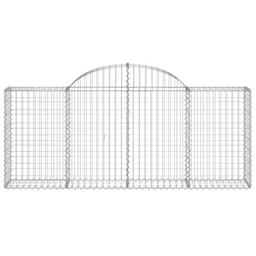 Buede gabionkurve 3 stk. 200 × 30 × 80/100 cm - galvaniseret jern