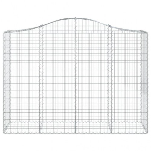 Buet gabionkurv 200 × 50 × 140/160 cm - galvaniseret jern