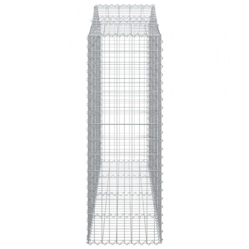 Buet gabionkurv 200 × 50 × 140/160 cm - galvaniseret jern