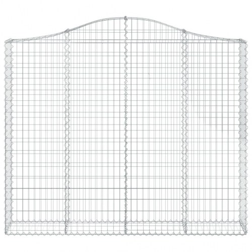 Buede gabionkurve 4 stk. 200x30x160/180 cm galvaniseret jern