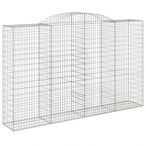 Buet gabionkurv 300 × 50 × 180/200 cm - galvaniseret jern