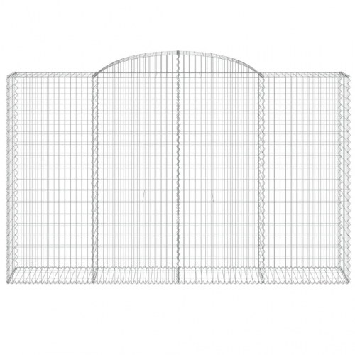 Buet gabionkurv 300 × 50 × 180/200 cm - galvaniseret jern