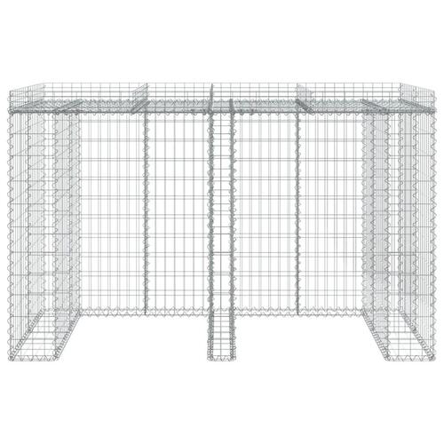 Gabionvæg til skraldespand 192x91x120 cm galvaniseret jern