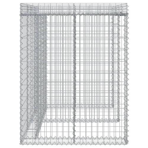 Gabionvæg til skraldespand 192x91x120 cm galvaniseret jern