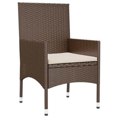 Loungesæt til haven 6 dele med hynder polyrattan brun