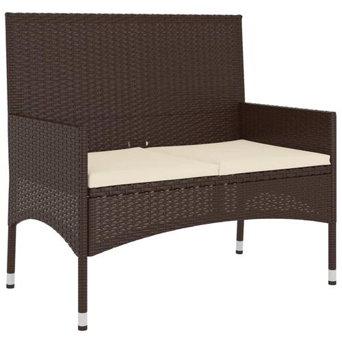 Loungesæt til haven 6 dele med hynder polyrattan brun