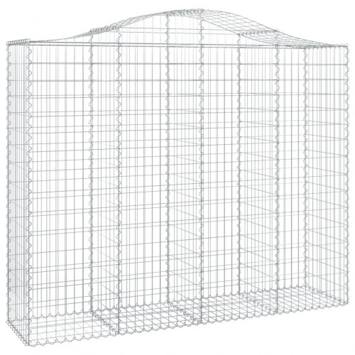Buet gabionkurv 200×50×160/180 cm - galvaniseret jern