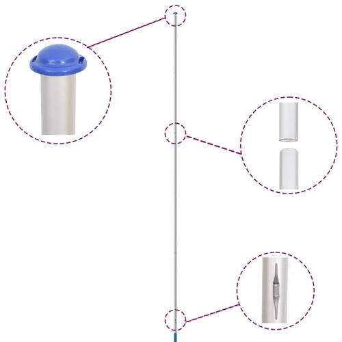 Europaflag og flagstang 6,23 m aluminium