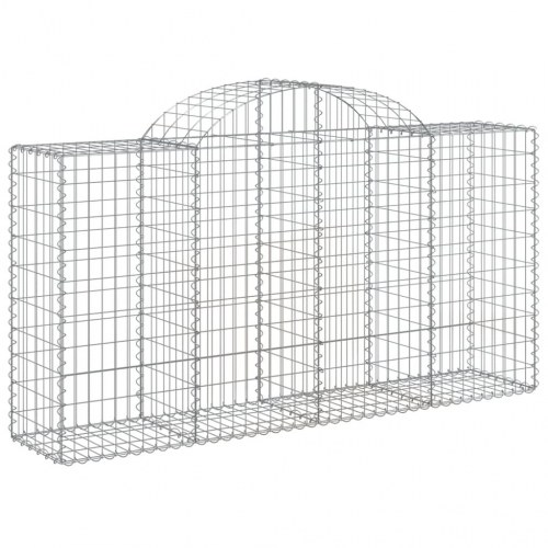 Buet gabionkurv 200×50×100/120 cm - galvaniseret jern