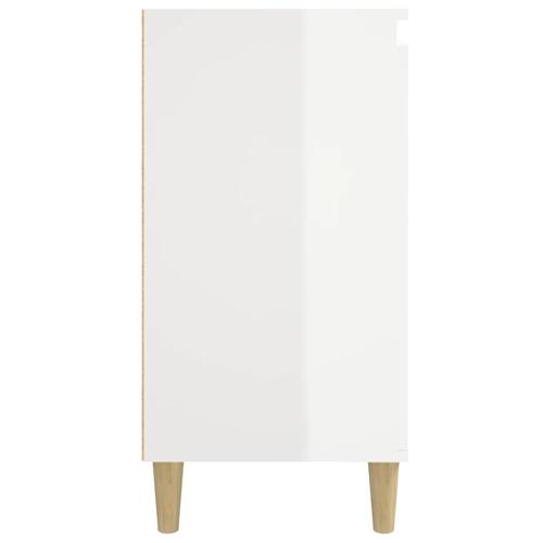 Sengebord 40x35x70 cm konstrueret træ hvid højglans