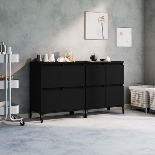 Skænke 2 stk. 60x35x70 cm konstrueret træ sort
