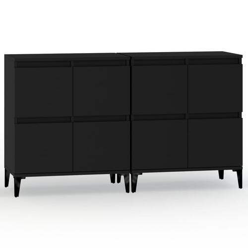 Skænke 2 stk. 60x35x70 cm konstrueret træ sort