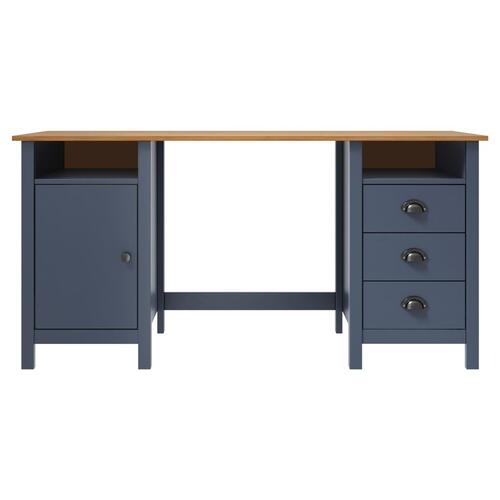 Skrivebord Hill 150x50x74 cm massivt fyrretræ grå