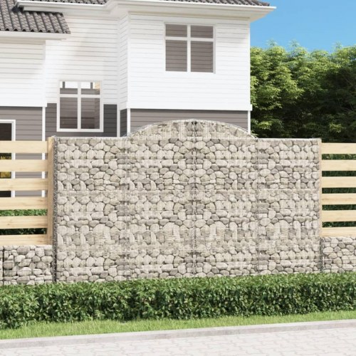 Buet gabionkurv 300 × 30 × 180/200 cm - galvaniseret jern