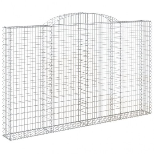 Buet gabionkurv 300 × 30 × 180/200 cm - galvaniseret jern
