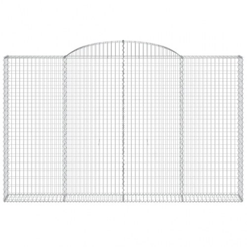 Buet gabionkurv 300 × 30 × 180/200 cm - galvaniseret jern
