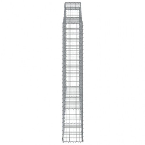 Buet gabionkurv 300 × 30 × 180/200 cm - galvaniseret jern