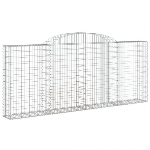 Buet gabionkurv 300×30×120/140 cm - galvaniseret jern