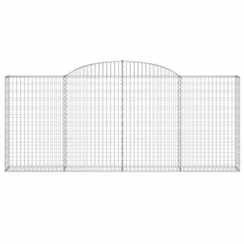 Buet gabionkurv 300×30×120/140 cm - galvaniseret jern