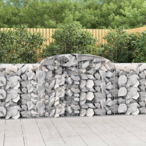 Buet gabionkurv 300 × 50 × 100/120 cm - galvaniseret jern