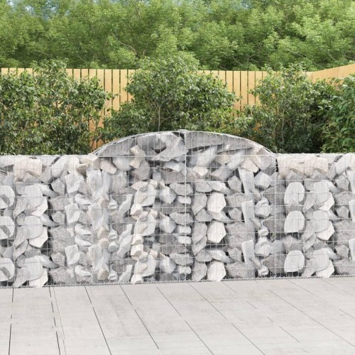 Buet gabionkurv 300×30×100/120 cm - galvaniseret jern