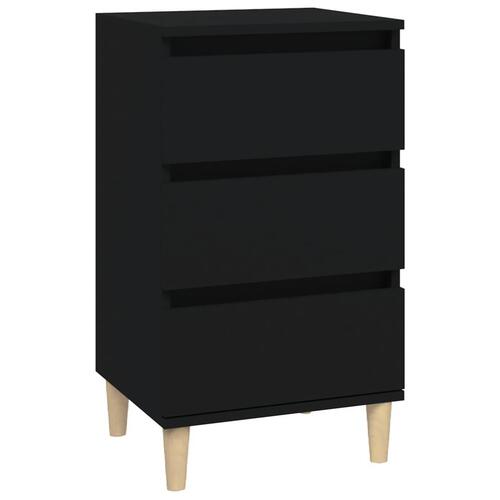 Sengebord 40x35x70 cm konstrueret træ sort