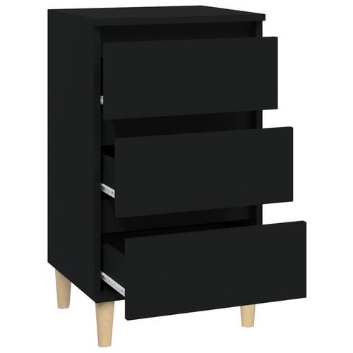 Sengebord 40x35x70 cm konstrueret træ sort