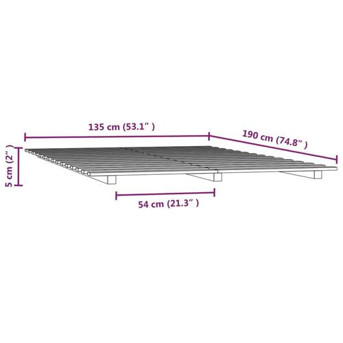 Sengeramme 135x190 cm massivt fyrretræ