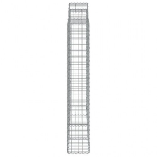 Buet gabionkurv 200×50×180/200 cm i galvaniseret jern