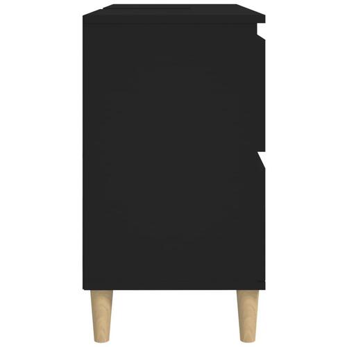 Underskab til håndvask 80x33x60 cm konstrueret træ sort