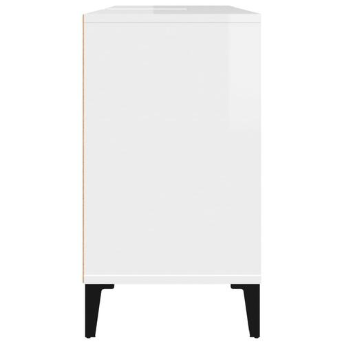 Skab til håndvask 80x33x60 cm konstrueret træ hvid højglans