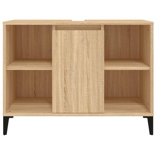 Underskab til håndvask 80x33x60 cm konstrueret træ sonoma-eg