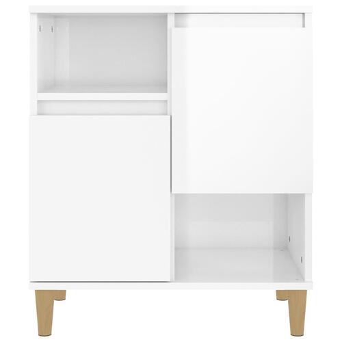 Skænke 3 stk. 60x35x70 cm konstrueret træ hvid højglans