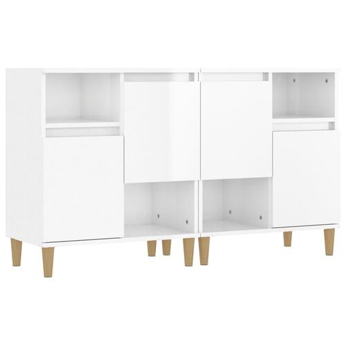 Skænke 2 stk. 60x35x70 cm konstrueret træ hvid højglans