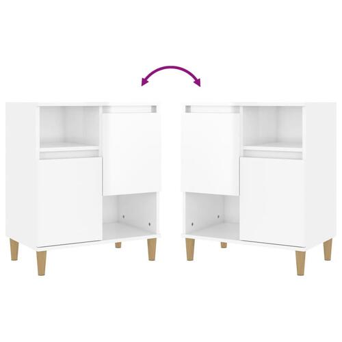 Skænke 2 stk. 60x35x70 cm konstrueret træ hvid højglans