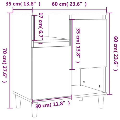 Skænke 2 stk. 60x35x70 cm konstrueret træ hvid højglans