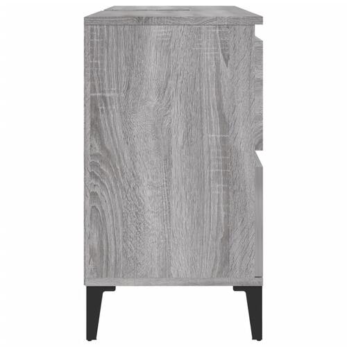 Skab til håndvask 80x33x60 cm konstrueret træ grå sonoma-eg