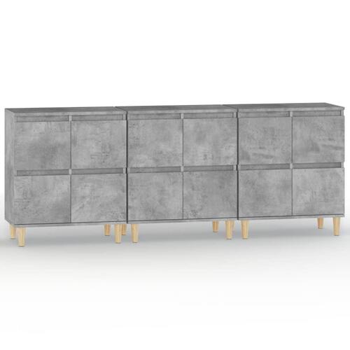 Skænke 3 stk. 60x35x70 cm konstrueret træ betongrå