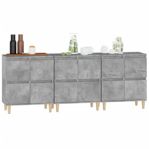 Skænke 3 stk. 60x35x70 cm konstrueret træ betongrå