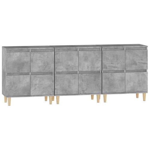 Skænke 3 stk. 60x35x70 cm konstrueret træ betongrå