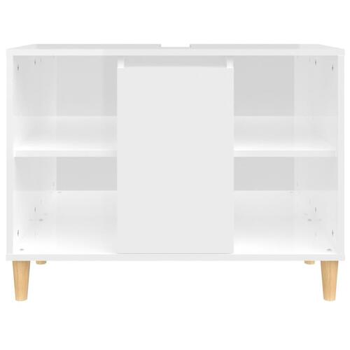 Skab til håndvask 80x33x60 cm konstrueret træ hvid højglans