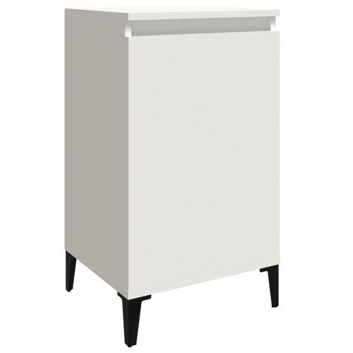 Sengebord 40x35x70 cm konstrueret træ hvid