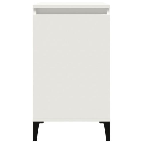 Sengebord 40x35x70 cm konstrueret træ hvid